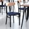 Flash Furniture Blue Vinyl Seat Dining Chair with Natural Wood Back XU-DG6V5BLV-NAT-GG - alternate 1